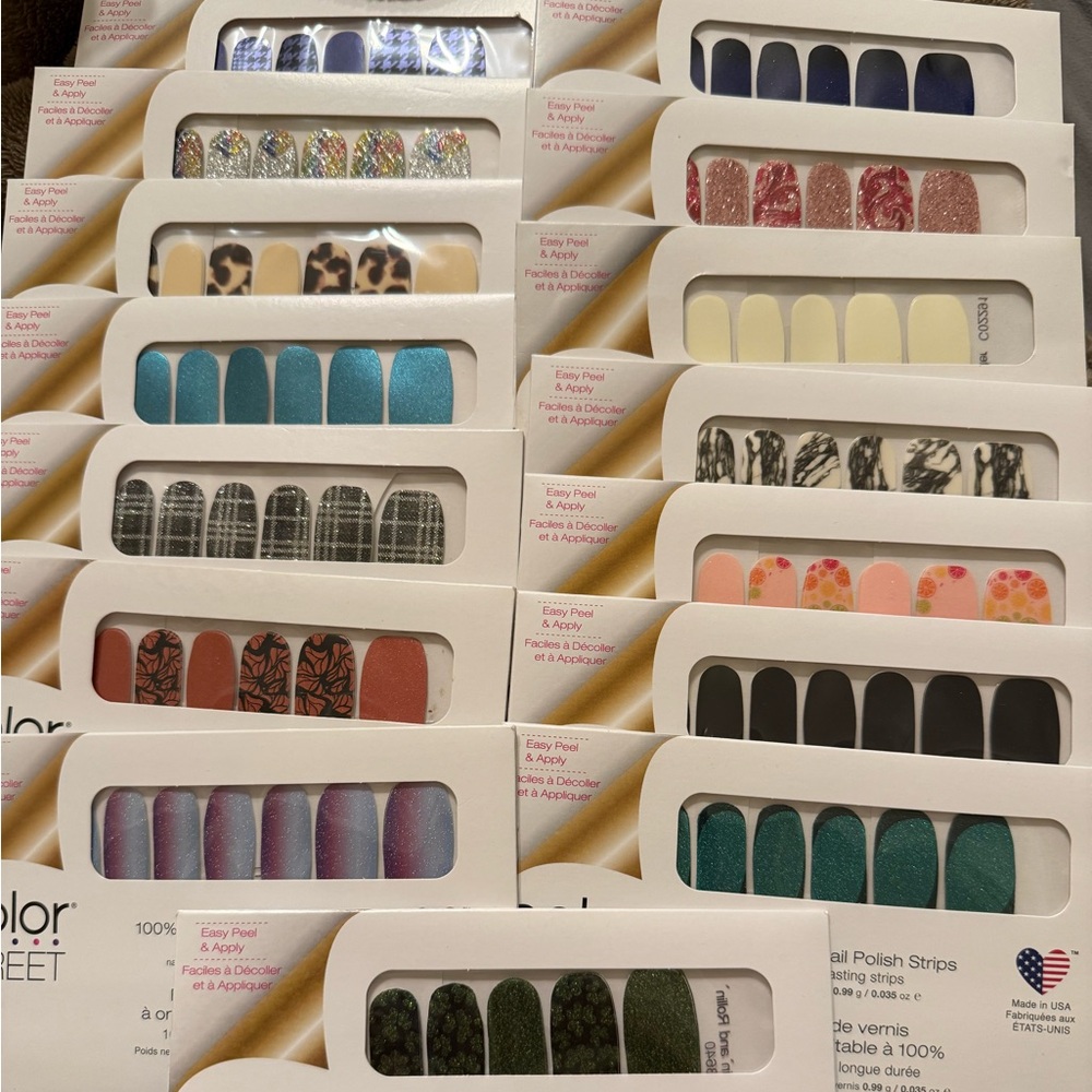 Lot of 15 Sets: Color Street Nail Polish Strips - Bold and Chic Collection